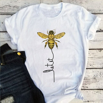Bee Printed Women's Summer T-Shirt