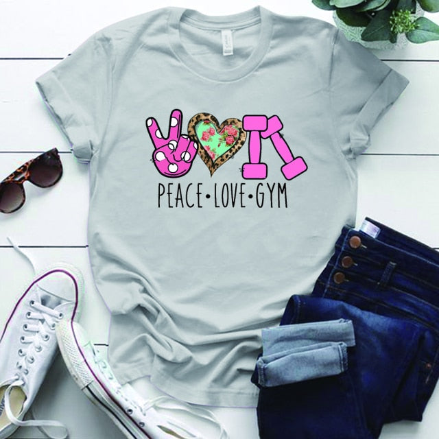 Peace Love Gym Printed Women's T-Shirt