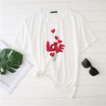 Love Balloon Printed Women's T-Shirt