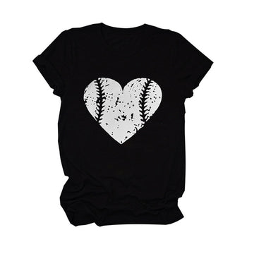 Baseball Heart Printed Women's T-Shirt
