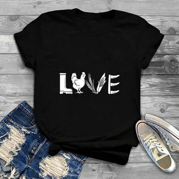 Love Printed Women's Summer T-Shirts