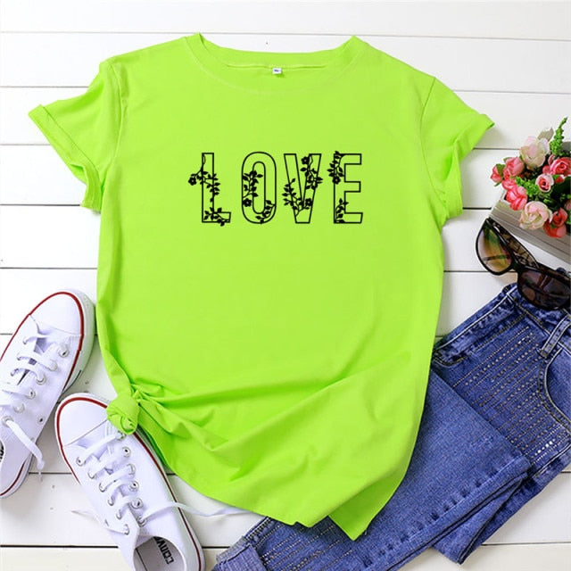 Love Printed Women's Summer T-Shirt