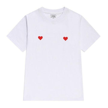 Love Hearts Printed Women's T-Shirt