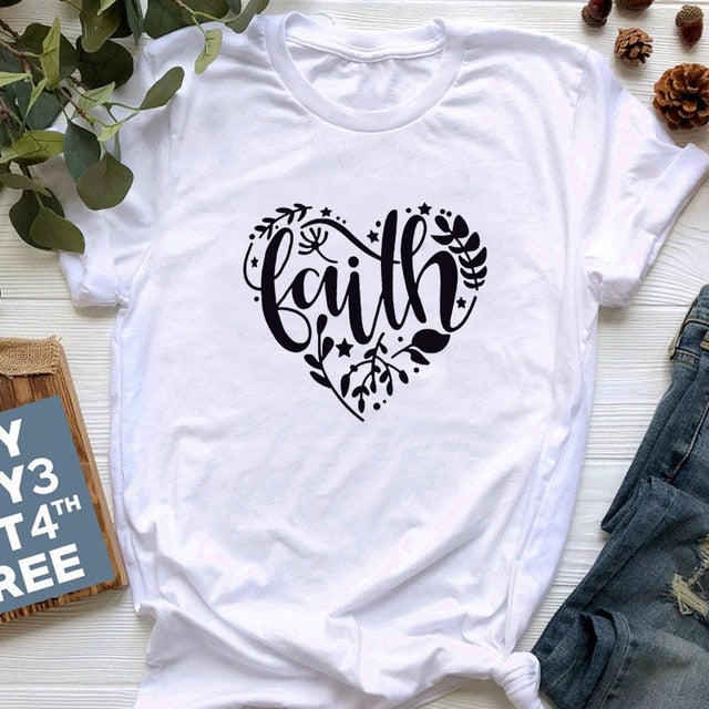 Faith Heart Printed Women's T-Shirt