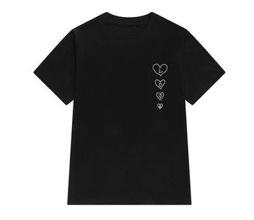 Four Hearts Printed Women's T-Shirt